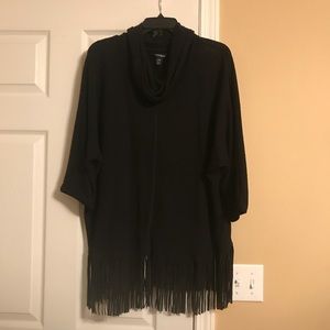 Black Fringe Pullover